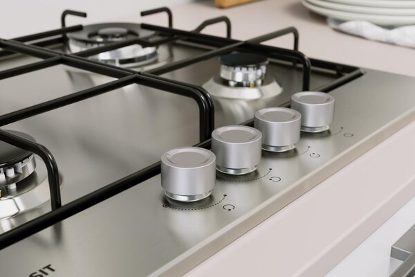 Indesit Piano Cottura 4 Fuochi a Gas Larghezza 58 cm in Acciaio Inox colore Inox - THP 642 W/IX/I 1