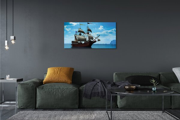 Quadro su tela Scarpa skie sobute mare 100x50 cm