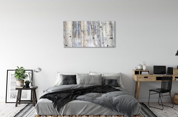Quadro su tela Alberi di neve invernali 100x50 cm