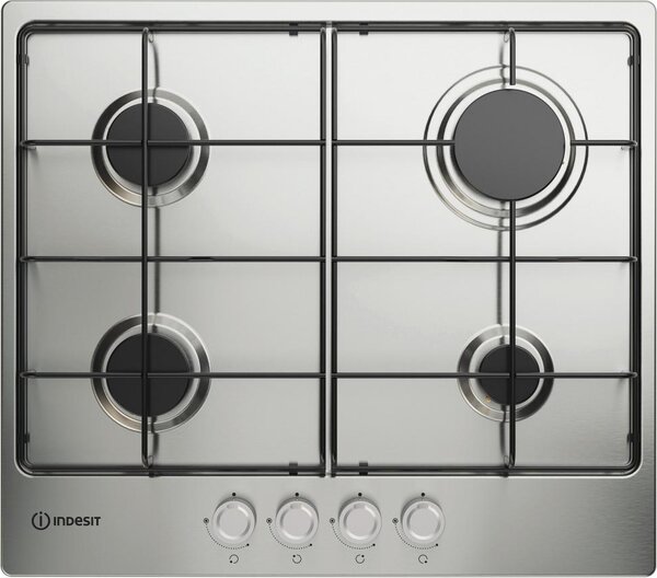 Indesit Piano Cottura 4 Fuochi a Gas Larghezza 58 cm in Acciaio Inox colore Inox - THP 642 IX/I 1