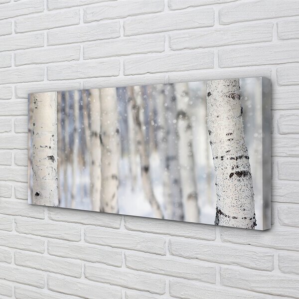 Quadro su tela Alberi di neve invernali 100x50 cm