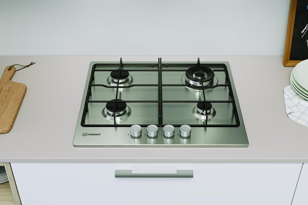Indesit Piano Cottura 4 Fuochi a Gas Larghezza 58 cm in Acciaio Inox colore Inox - THP 642 W/IX/I 1
