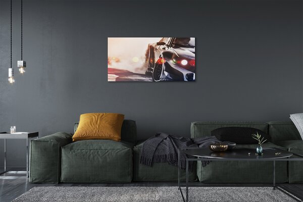 Quadro su tela Black Light Auto 100x50 cm