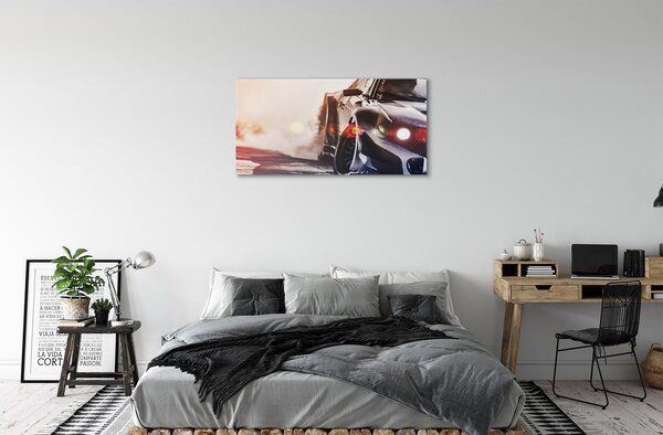 Quadro su tela Black Light Auto 100x50 cm