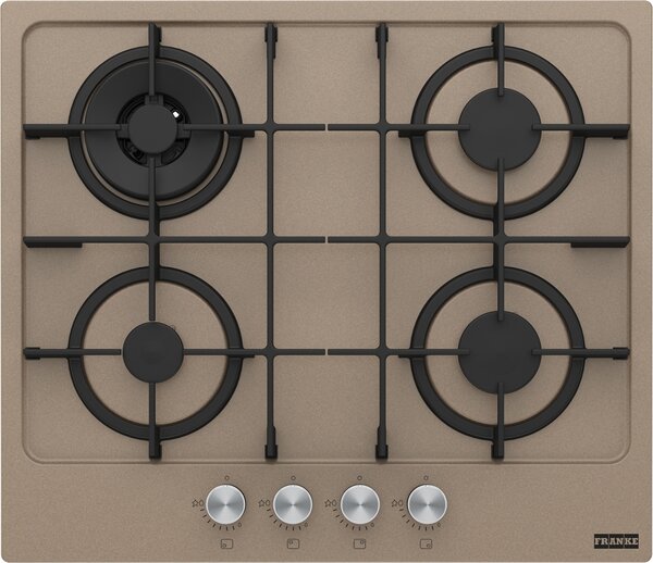 Franke Piano Cottura 4 Fuochi a Gas Larghezza 59 cm Smaltato colore Oyster - 106.0554.318 FHMA 604 3G DC OY C