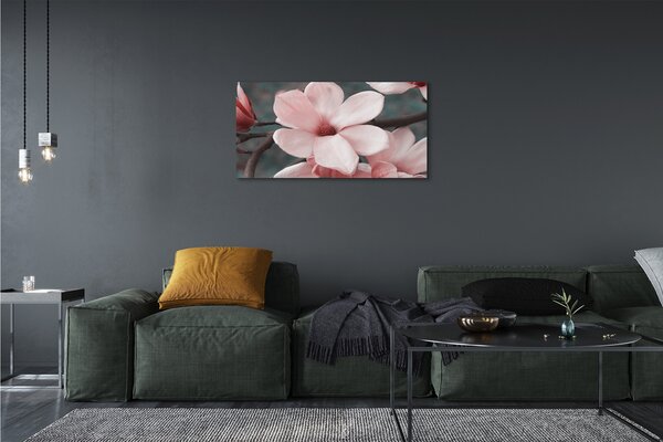 Quadro su tela Fiori rosa 100x50 cm