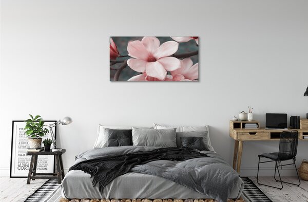 Quadro su tela Fiori rosa 100x50 cm