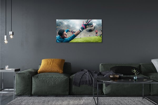 Quadro su tela L'uomo ha difeso la palla 100x50 cm
