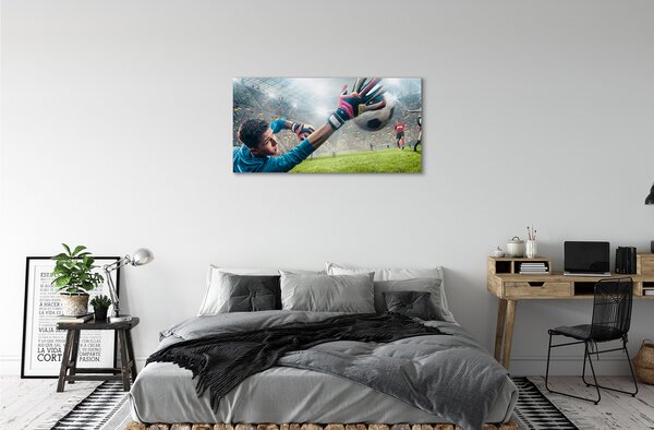 Quadro su tela L'uomo ha difeso la palla 100x50 cm