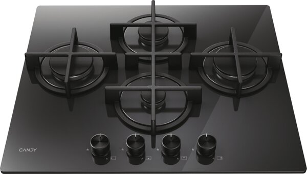 Candy Piano Cottura 4 Fuochi a Gas Larghezza 60 cm colore Nero - CVG6DTB Moderna