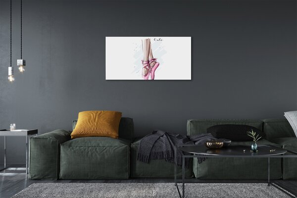 Quadro su tela Scarpe da balletto rosa 100x50 cm