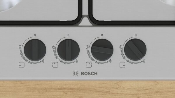 Bosch Piano Cottura 4 Fuochi a Gas Larghezza 60 cm in Acciaio Inox colore Inox - PGP6B5K85 Serie 4