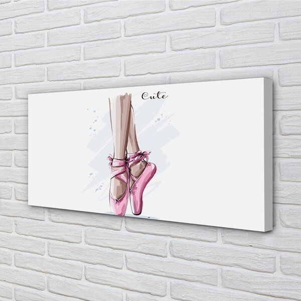 Quadro su tela Scarpe da balletto rosa 100x50 cm