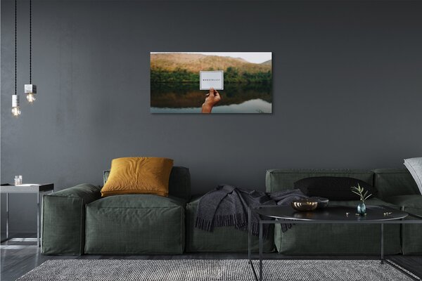 Quadro su tela Panorama Exscription Hand 100x50 cm