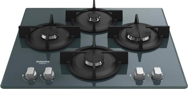 Hotpoint Ariston Piano Cottura 4 Fuochi a Gas Larghezza 60 cm in Vetro colore Specchio - HAGD 61S/MR