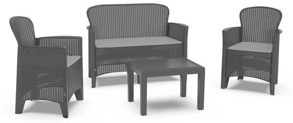 Set salotto da esterno Alesandro, 100% Made in Italy, Antracite