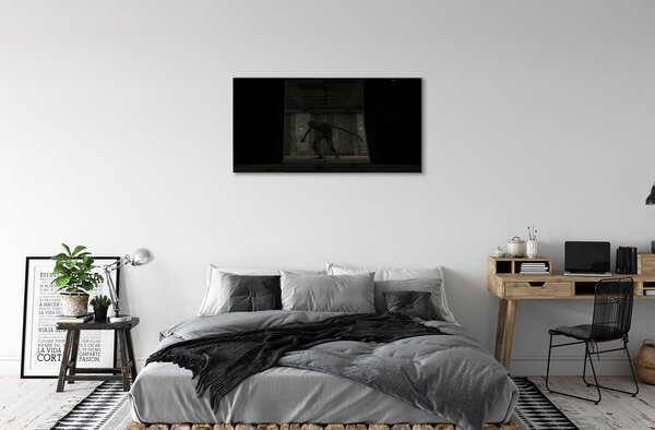 Quadro su tela Zombie Building Dark 100x50 cm