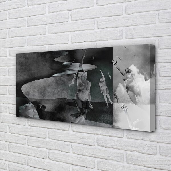 Quadro su tela Paradiso in bianco e nero 100x50 cm