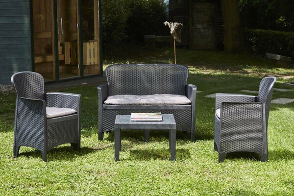 Set salotto da esterno Alesandro, 100% Made in Italy, Antracite