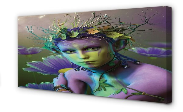 Quadro su tela Elfo Flowers Woman 100x50 cm