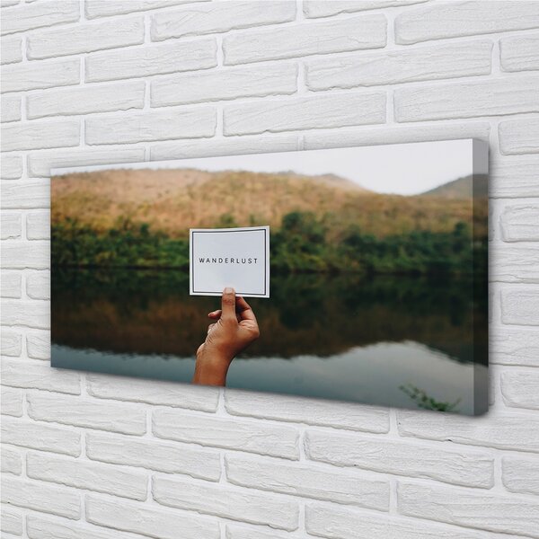 Quadro su tela Panorama Exscription Hand 100x50 cm