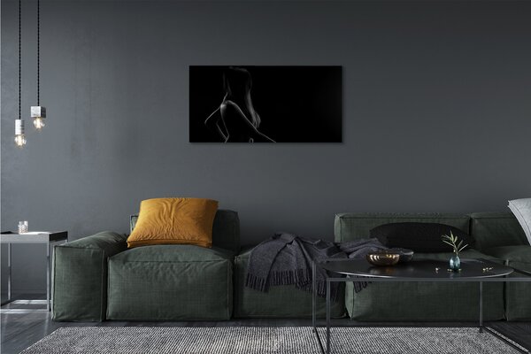 Stampa quadro su tela Donna Long Hair 100x50 cm