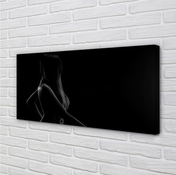 Stampa quadro su tela Donna Long Hair 100x50 cm