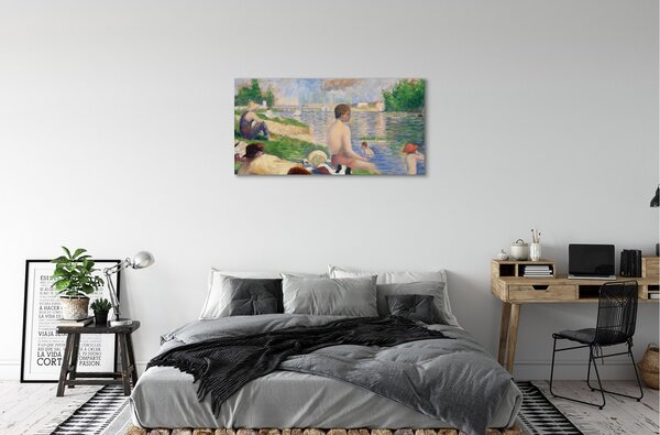 Foto quadro su tela Art Beach sul lago 100x50 cm