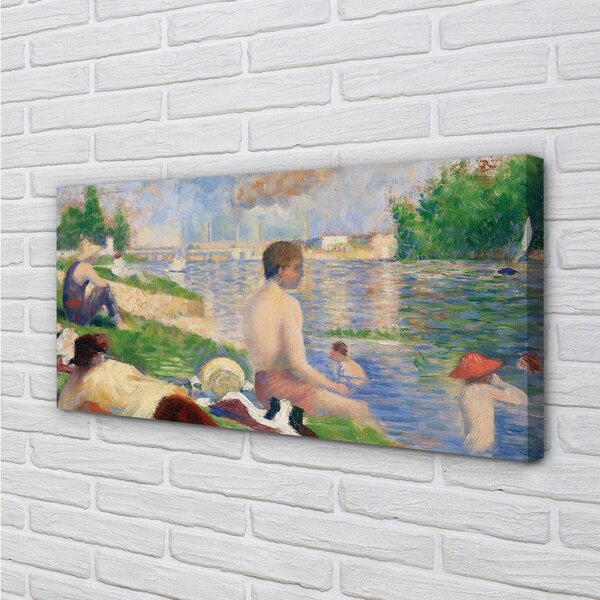 Foto quadro su tela Art Beach sul lago 100x50 cm