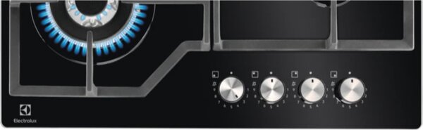 Electrolux Piano Cottura 4 Fuochi a Gas Larghezza 60 cm Piano colore Nero - KGG64362K