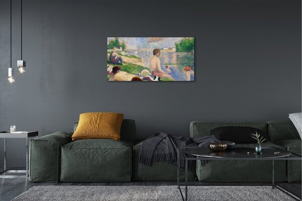 Foto quadro su tela Art Beach sul lago 100x50 cm