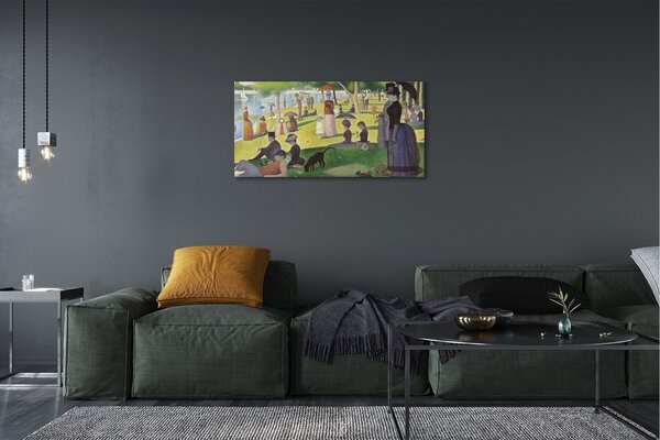 Quadro su tela Incontro d'arte al lago 100x50 cm