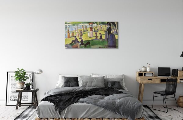 Quadro su tela Incontro d'arte al lago 100x50 cm