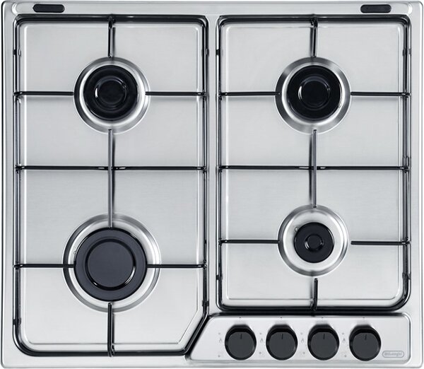 De Longhi Piano Cottura 4 Fuochi a Gas Larghezza 60 cm Piano in Acciaio Inossidabile - FFA46ASV