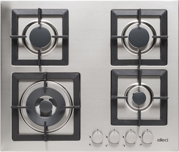 ELLECI Piano Cottura 4 Fuochi Acciaio Inox da Incasso 60 Cm - PIAP601INWS