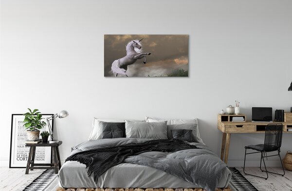 Quadro su tela Montagna unicorn 100x50 cm