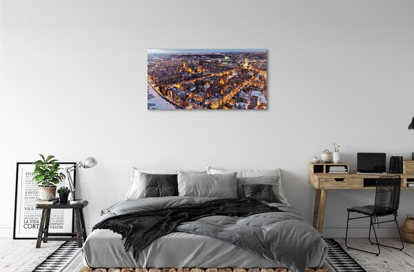 Foto quadro su tela Fiume panorama invernale di sedivera 100x50 cm