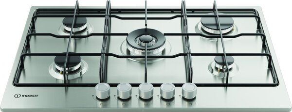 Indesit Piano Cottura 5 Fuochi a Gas 73 cm (1 Bruciatore Doppia Corona) in Acciaio Inox colore Inox - THP 752 W/IX/I 1