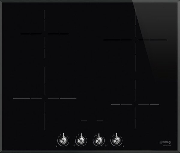 Smeg Piano Cottura 4 Fuochi a Induzione Larghezza 60 cm colore Nero Classic - SI364BM