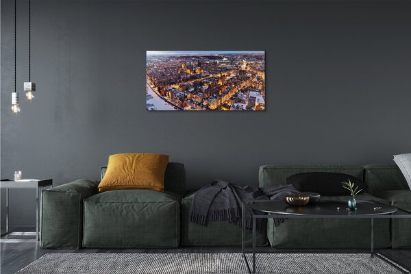 Foto quadro su tela Fiume panorama invernale di sedivera 100x50 cm