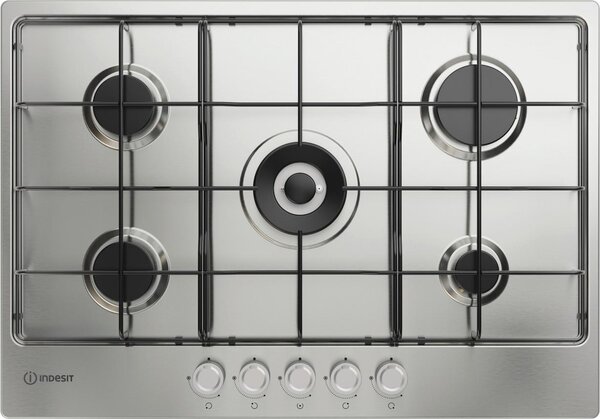 Indesit Piano Cottura 5 Fuochi a Gas 73 cm (1 Bruciatore Doppia Corona) in Acciaio Inox colore Inox - THP 752 W/IX/I 1