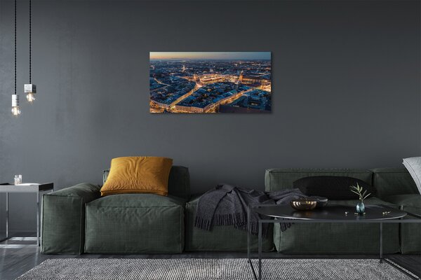 Quadro su tela Night Panorama di Cracovia 100x50 cm
