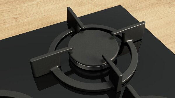 Bosch Piano Cottura 5 Fuochi a Gas 75 cm (1 Bruciatore Wok) in Vetro colore Nero - PPQ7A6I15