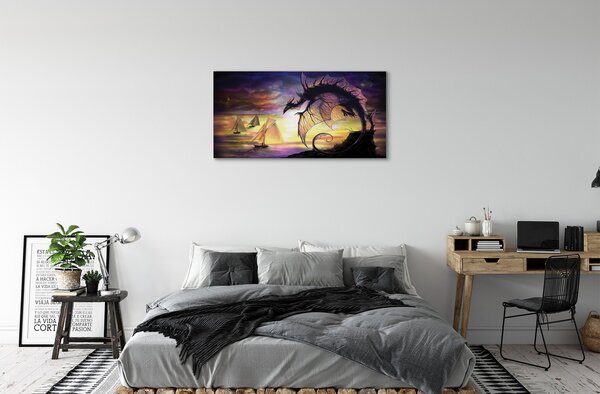 Quadro su tela Dragon Sea Shutters 100x50 cm