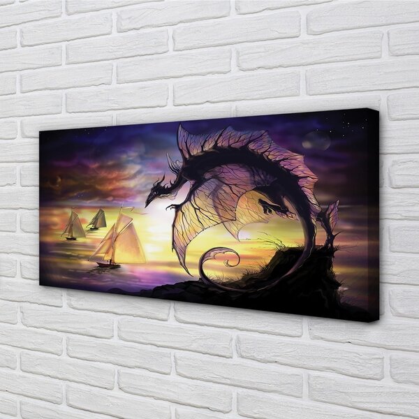 Quadro su tela Dragon Sea Shutters 100x50 cm