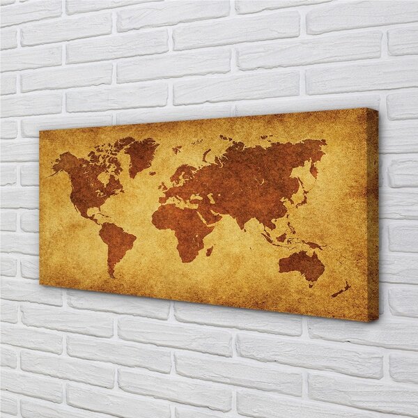 Foto quadro su tela Vecchia mappa marrone 100x50 cm