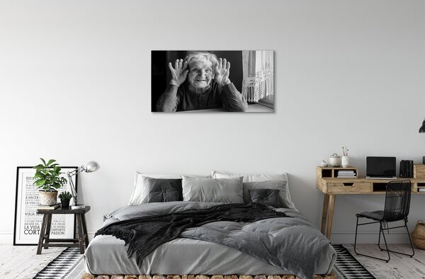 Quadro stampa su tela Donna anziana 100x50 cm