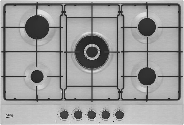 Beko Piano Cottura 5 Fuochi a Gas 75 cm da Incasso colore Inox - HIAW75223SXE