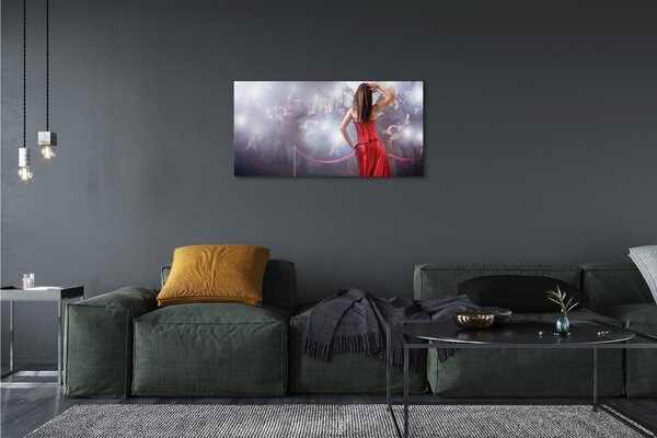 Quadro stampa su tela Abito rosso gente 100x50 cm