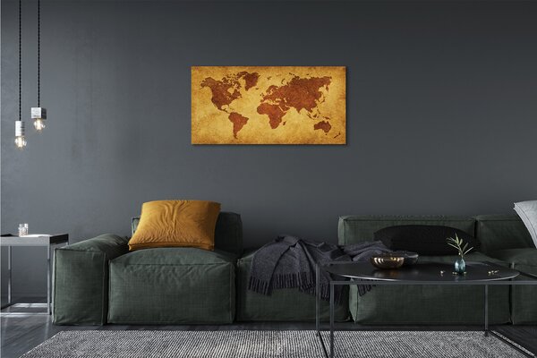 Foto quadro su tela Vecchia mappa marrone 100x50 cm